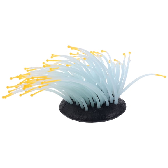 BESTYASH Small Aquarium Decor Anemone Orange 1Pack