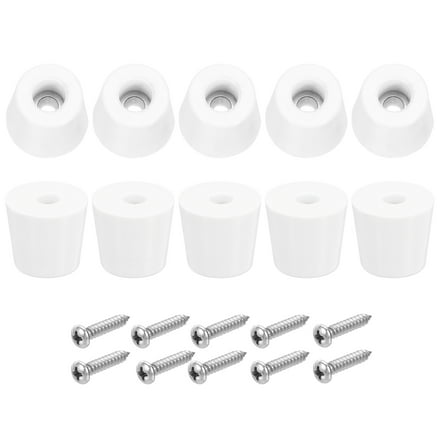 Uxcell 10Pcs Rubber Bumper Feet, 17mm H x 19mm W Round Pads with Washer & Screws