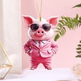 thumbnail image 4 of Household Pendant, Ongmies 2D Flat Sunglasses Pig Keychain Bag Charm, Pink, 4 of 5