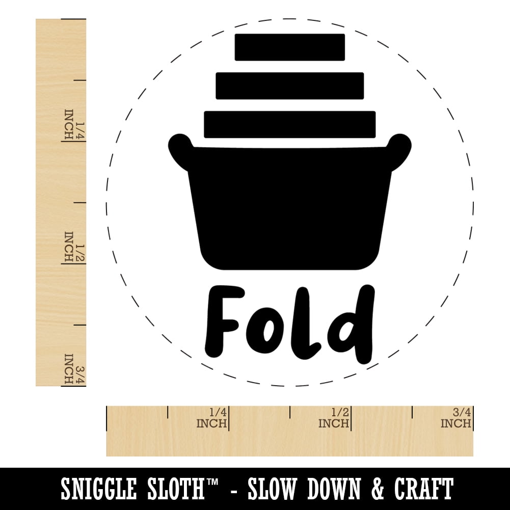Laundry Basket Fold Self-Inking Rubber Stamp Ink Stamper - Brown Ink - Small 3/4 Inch