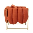 thumbnail image 6 of Modern Living Room Chair, Accent Chair with 1 Pillow, Upholstered Lounge Armchair with Golden Metal Frame and Comfortable Cushioned Seat for Bedroom, 250LBS Weight Capacity, Orange, 6 of 7