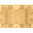 thumbnail image 1 of Ahgly Company Indoor Rectangle Abstract Brown Modern Area Rugs, 2' x 4', 1 of 4