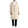 thumbnail image 2 of INSPIRE CHIC Men's Coat Double Breasted Solid Color Regular Fit Winter Trench Coats L Khaki, 2 of 5