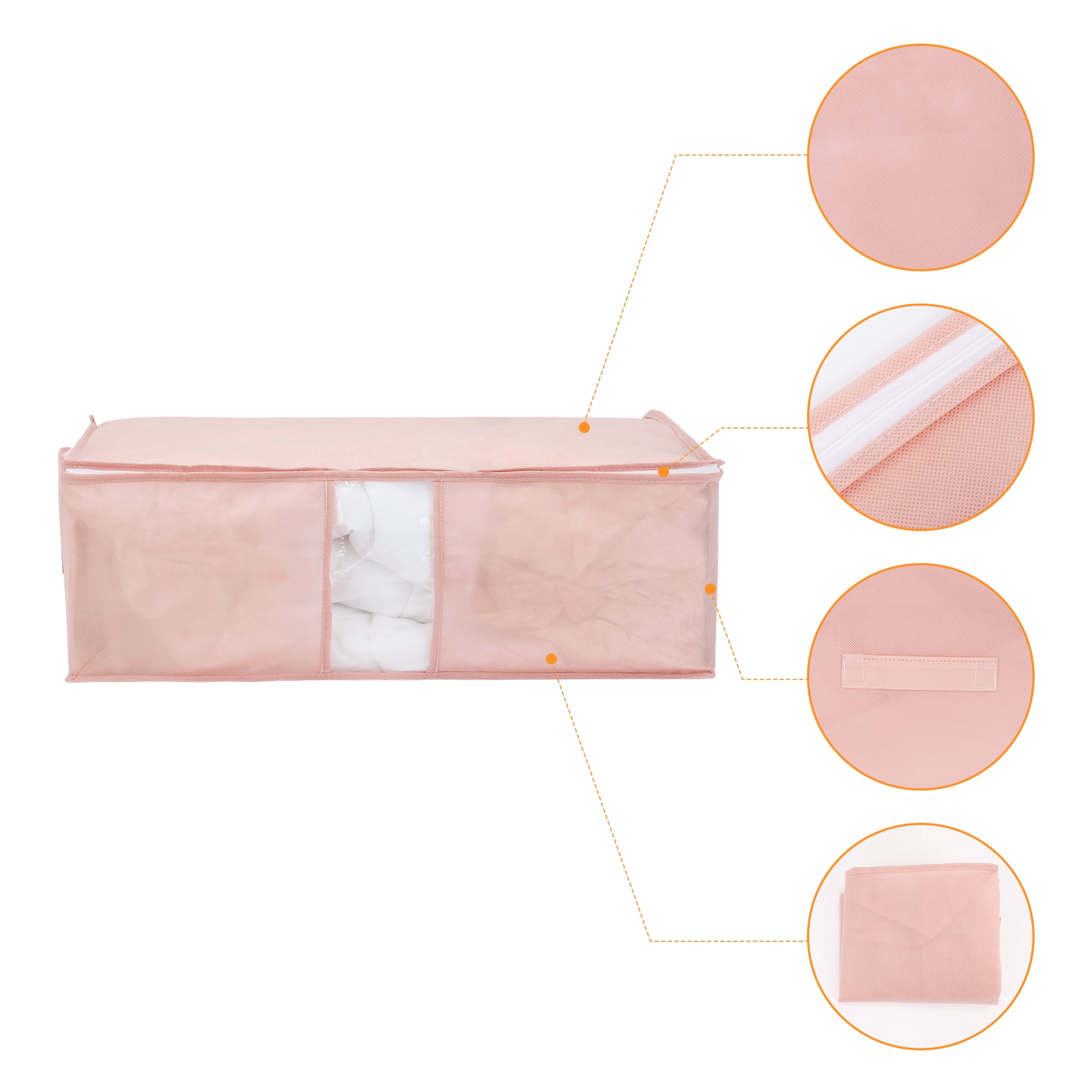 Unique Bargains 1 Pack Clothes Storage Bags Moving Bags Pink 25*17*8in