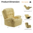 thumbnail image 4 of COLAMY Oversized Power Recliner Chair, Electric Rocking Chair with 270° Swivel, USB and Type-C Charging Ports, for Living Room Bedroom, Yellow, 4 of 13