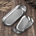 thumbnail image 2 of Oval Stainless Steel Trays Storage Tray For Tea Fruit Cosmetics Jewelry Display, 2 of 7