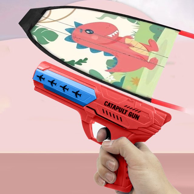 Cometa Catapulta Catapult Kite Flying 30m Flight Kite Fly Wind Kite para niños niñas (rojo)