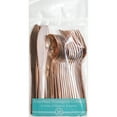 thumbnail image 3 of Rose Gold Assorted Plastic Disposable Cutlery 24 Count Forks Spoons Knives by Way to Celebrate, 3 of 7