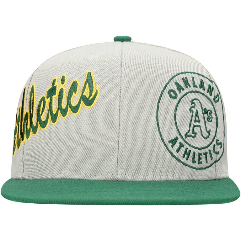 Men's Mitchell Ness Gray/Green Oakland Athletics Knock Out Panel