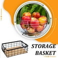 thumbnail image 3 of Wire Basket Grid Desktop Finishing Storage Baskets All-Purpose with Handles Shelf Kitchen Organizer Corner Frame Black S/32*22*11cm, 3 of 9