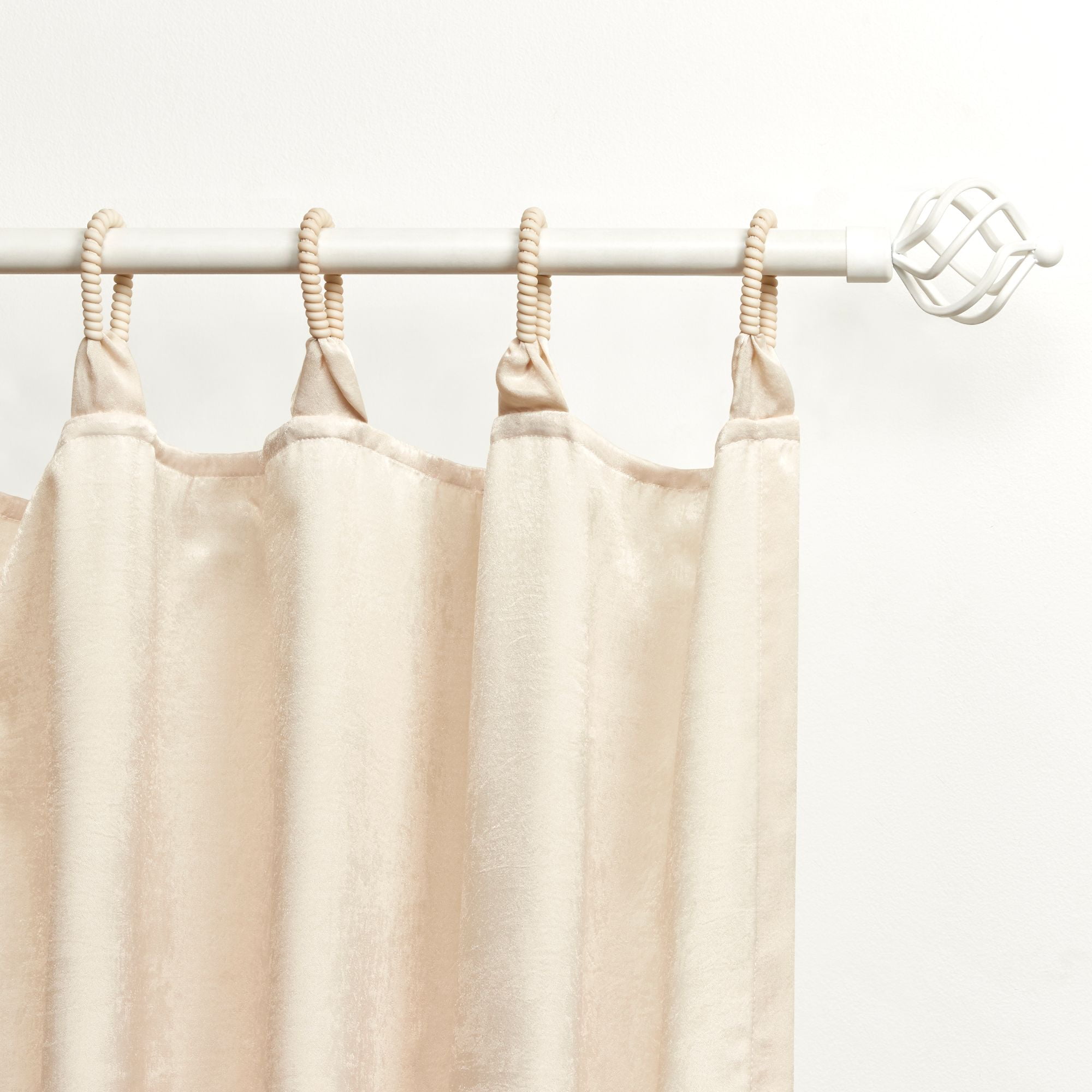 Exclusive Home Bari Light Filtering Spiral Loop Tab Top Curtain Panels, 54"x84", Champagne, Set of 2