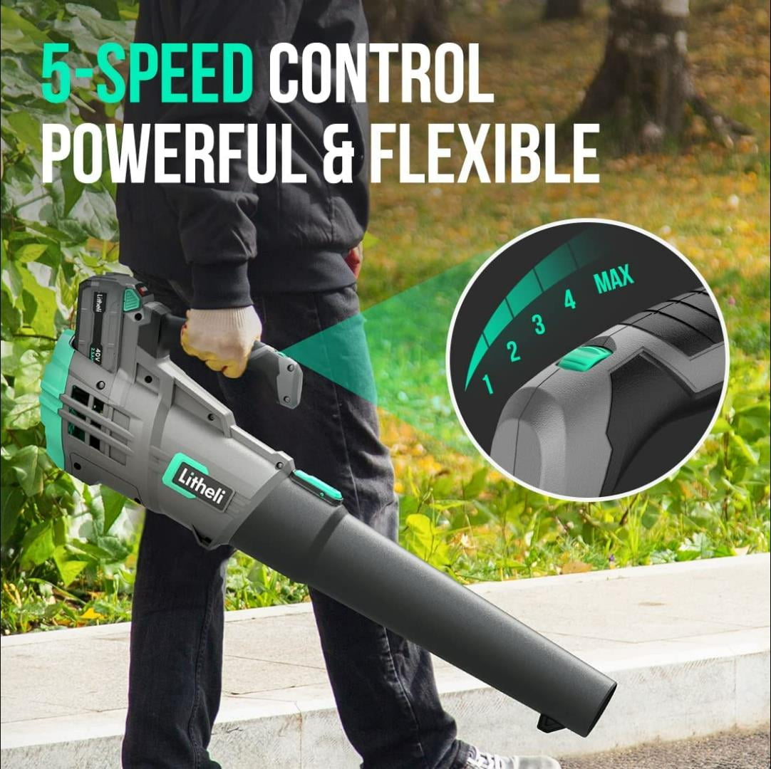 Litheli 40V Cordless Leaf Blower with Variable Speed Control Max