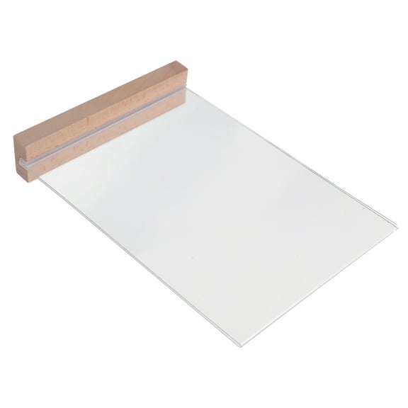Clear Acrylic Sign Holder with Wooden Base A4 Display Stand for Photos, Paper, Restaurant Table, Office, Store, Hotel Use
