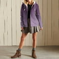 thumbnail image 4 of Uaswgudfs Women's Ombre Zip-Up Hoodie, Long Sleeve Drawstring Casual Jacket with Pockets - Trendy Outerwear Purple 2XL, 4 of 7