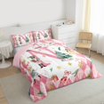 thumbnail image 3 of Manfei Girly Pink N Queen Comforter Set for Kids, Kawaii Monogrammed Bedding Sets, Merry Christmas Reversible Bedding Comforter Set, Microfiber Bedroom Decor, 3 Pieces, 3 of 8