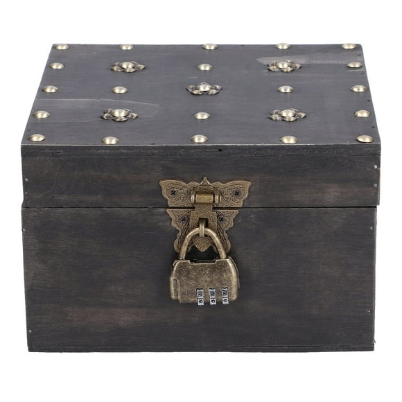 Retro Wooden BoxTreasure Props Storage Box Treasure Storage Box Wood Props Storage Box User-Friendly Design