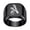 Black A, variant on Unisex Personalized Initial Signet Ring Engraved Ornate Gothic Letter Band Chunky Stainless Steel Monogram Black P Size 10