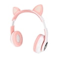 thumbnail image 4 of Auriculares LXB39C para niños con Bluetooth 5.0, plegables, inalámbricos, con orejas de gato y música brillante (rosa y blanco), 4 of 14