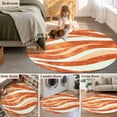 thumbnail image 5 of Round Rugs 5Ft, Burnt Orange Waves Round Area Rug Washable Indoor Throw Carpet, Ombre Sea Ripples Shabby Beach Soft Non Slip Circle Rug for Cabinet Bathroom Home Decor Aesthetic, 5 of 8