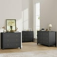 thumbnail image 7 of 3 Drawer Dresser for Bedroom, 29 Inch Tall Chest of Drawers for Closet, Modern Clothes Storage Cabinet & Vertical Drawer Organizer for Living Room, Hallway, Nursery, Black, 7 of 7