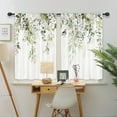 thumbnail image 4 of Sage Green Eucalyptus Leaves Kitchen Curtains Flower Watercolor Floral Spring Botanical Rod Pocket Plant Cafe Curtains for Bathroom Living Room Window Drapes Treatment Fabric 27.5 x 39 Inch, 4 of 4