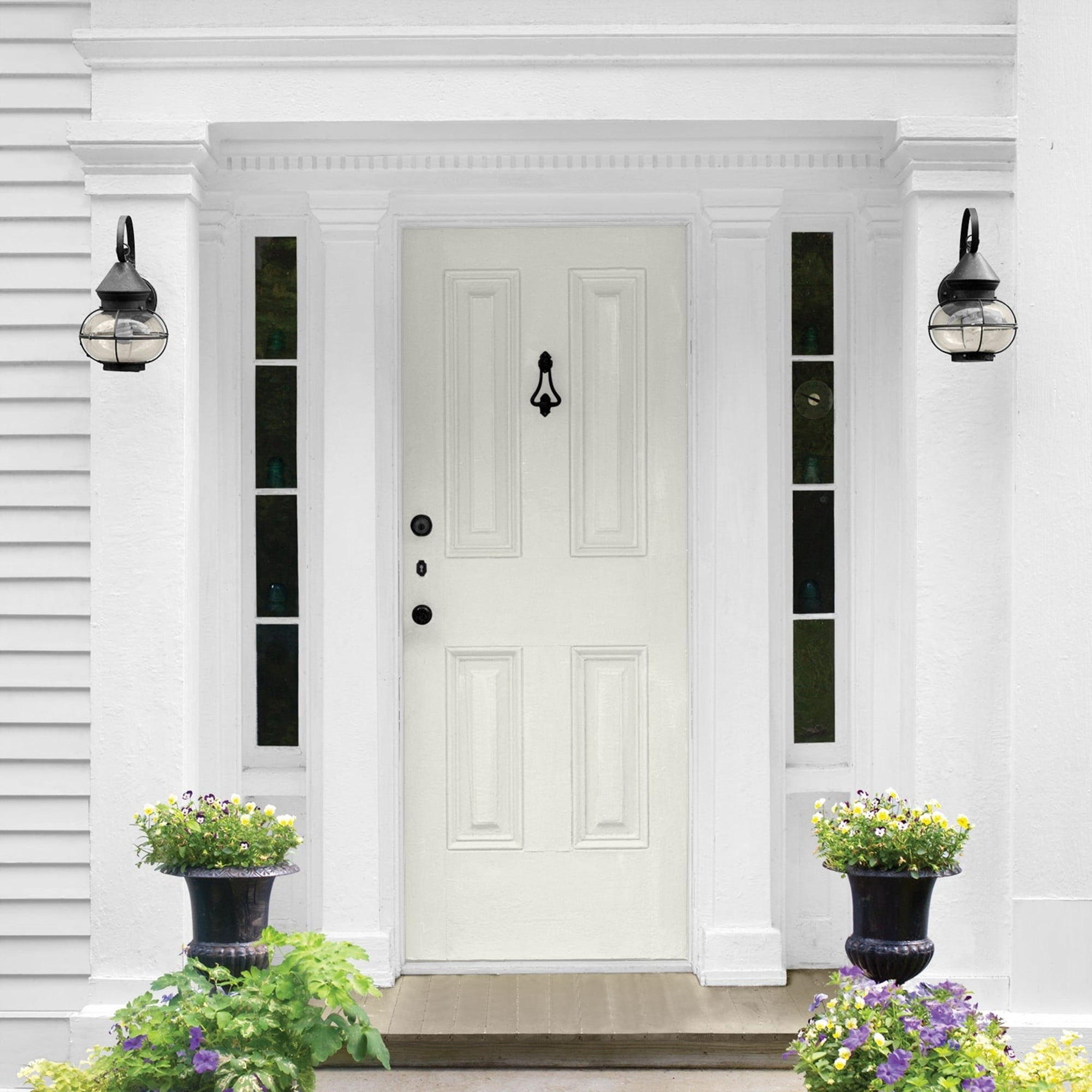 Glidden One Coat Silvery Moon / Gray Semi-Gloss Exterior Paint with Primer, 5 Gallon