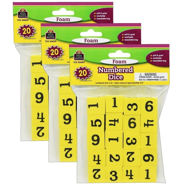 TEACHER CREATED RESOURCES (3 PK) dés en Mousse Numérotés