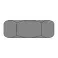 thumbnail image 1 of 1/4-20 Hex Jam Nuts / Steel / Plain / Width Across Flats: 7/16" / Thickness: 3/16" (Quantity: 9000 pcs), 1 of 1