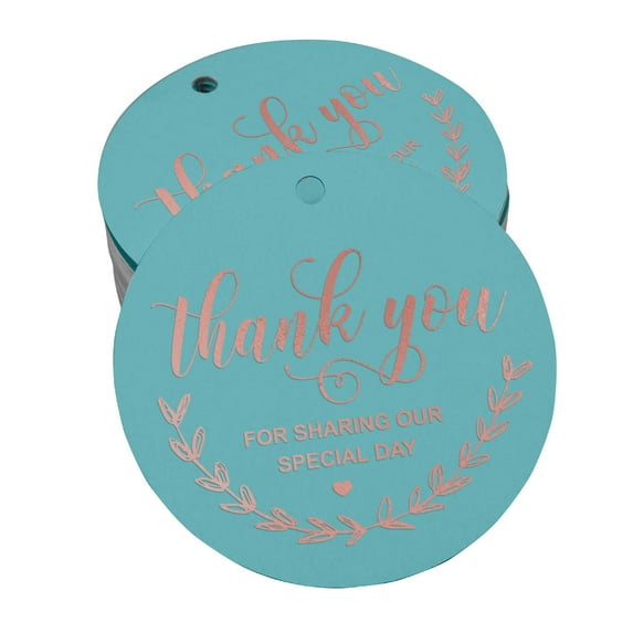 Inkdotpot Thank You For Sharing Our Special Day Bridal Shower-Baby Shower-Retirement-Wedding-Birthday Bottle Tag Real Rose Gold Foil Favor Hang Tags Pack Of 50