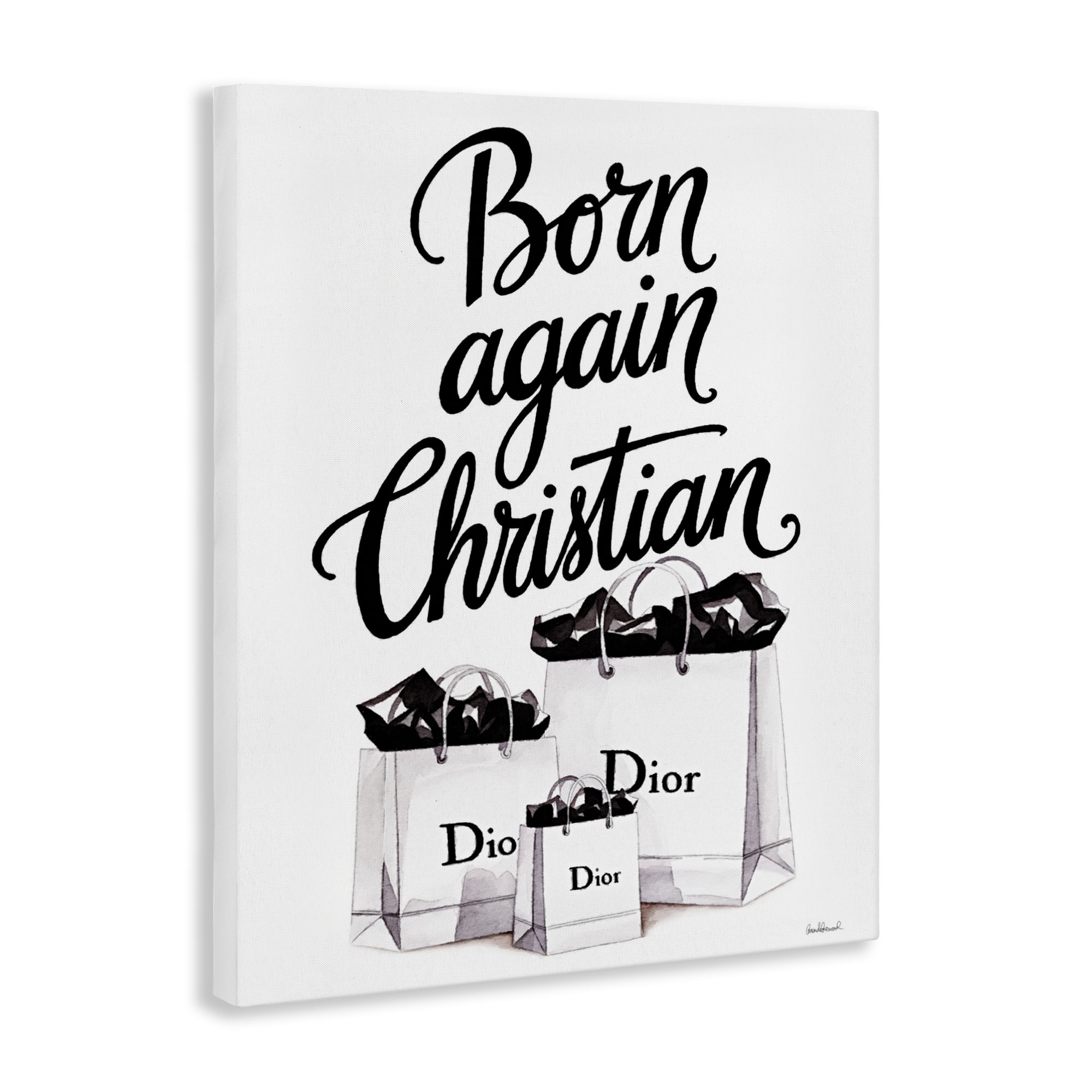 Christian & Shopping Bags Canvas Wall Art, design by Amanda Greenwood