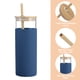 thumbnail image 3 of 2 vasos de cristal, botella de agua, pajita, funda protectora de silicona, funda de bambú, sin BPA., 3 of 5