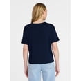 thumbnail image 5 of Time and Tru Women's Boxy Slub Tee with Short Sleeves, Sizes XS-XXXL, 5 of 5