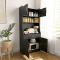 thumbnail image 2 of YYAo 71" Kitchen Storage Cabinet with Charging Station,with 2 Outlets & 1USB 1Type-C Ports,Pantry with 2 Cabinet ,1 large storage drawer& 1 Large Countertop, 2 of 15