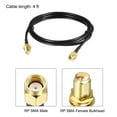 thumbnail image 2 of Uxcell 48'' RG174 RP-SMA Male to RP-SMA Female Antenna Extension Cable Shorter Length Metal Black 2 Pcs, 2 of 6