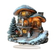 thumbnail image 4 of Decoración navideña plana 2D de casa , miniatura de pueblo navideño, accesorio fotográfico tradicional en acrílico para oficina, tienda,, 4 of 9