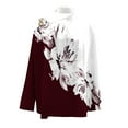 thumbnail image 3 of Batwing Half Sleeve Tops for Women Fashion Print Shirts Sexy High Collar Cold Shoulder Blouses Loose Elegant Top Long Sleeve Shirts for Women, 3 of 5
