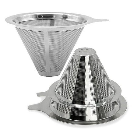 

SUPERHOMUSE Stainless Steel Pour Over Coffee Filter Reusable Coffee Cone Dripper Coffee Maker Accessories