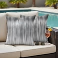 thumbnail image 2 of Outdoor Pillow Covers 16x16 Set of 2, Grey Waterproof Patio Throw Pillow Covers for Couch Sofa Chair, Modern Abstract Art Ombre Striped Decorative Pillowcases for Throw Pillows, 2 of 9