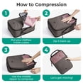 thumbnail image 2 of BAGSMART 6 Set Compression Packing Cubes for Travel, Expandable Luggage Packing Organizer Bags, Durable Space Saver Bags Travel Essentials, Black, 2 of 6