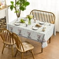 thumbnail image 2 of Easter Tablecloth 60×84 Inch Rectangular, Flowers Bunny Buffalo Plaid Washable Table Cover for Party Picnic Dinner Decor, 2 of 6