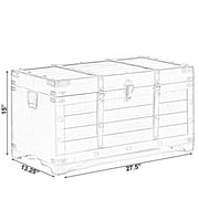 Vintiquewise Large Wooden Storage Trunk with Lockable Latch, Distressed Rustic Multicolor Wood