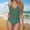 Army Green, variant on Bandage Bikini Sets for Women Sexy Solid Color Backless Two Piece Swimsuit Wave Textured Slim Fit High Cut Cheeky Bathing Suit for Summer Beach Pool Vacation Wear Wine XL