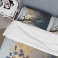thumbnail image 4 of Designart "Blue Cherry Blossom Bough I" Tree Bonsai Bedding Covert Set - Traditional Beige Landscapes Bed Set With 2 Shams, 4 of 6