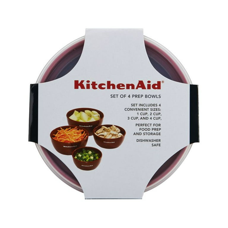 Kitchenaid Set of 7 Plastic Mixing and Prep Bowls in Empire Red