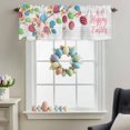 thumbnail image 3 of Valance Curtains for Kitchen Windows Happy Easter Words on Wood Board Rod Pocket Valance Colored Eggs Tree Short Window Curtain Topper for Bedroom Living Room Bathroom 54x18in,1&nbsp;Panel, 3 of 9