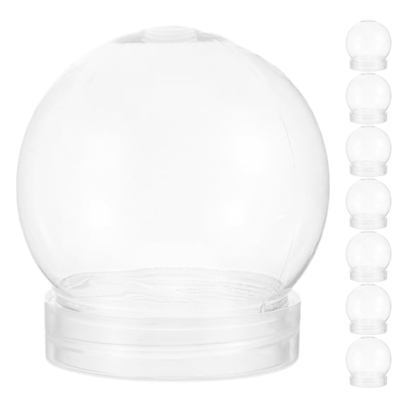 ITSELFER 8Pcs DIY Small Snow Globe Plastic Clear Globes with Screw Off Caps Candy Balls