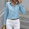 thumbnail image 2 of Wangmeiwg Women's Button Down Shirts for Women Long Sleeve Collared Classic Dress Tops for Casual Workwear and Style Light Blue S, 2 of 5