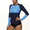 thumbnail image 3 of Women's Rash Guard Swimsuit Long Sleeve Print Swim Tops Sport Shirts UPF 50+, 3 of 5