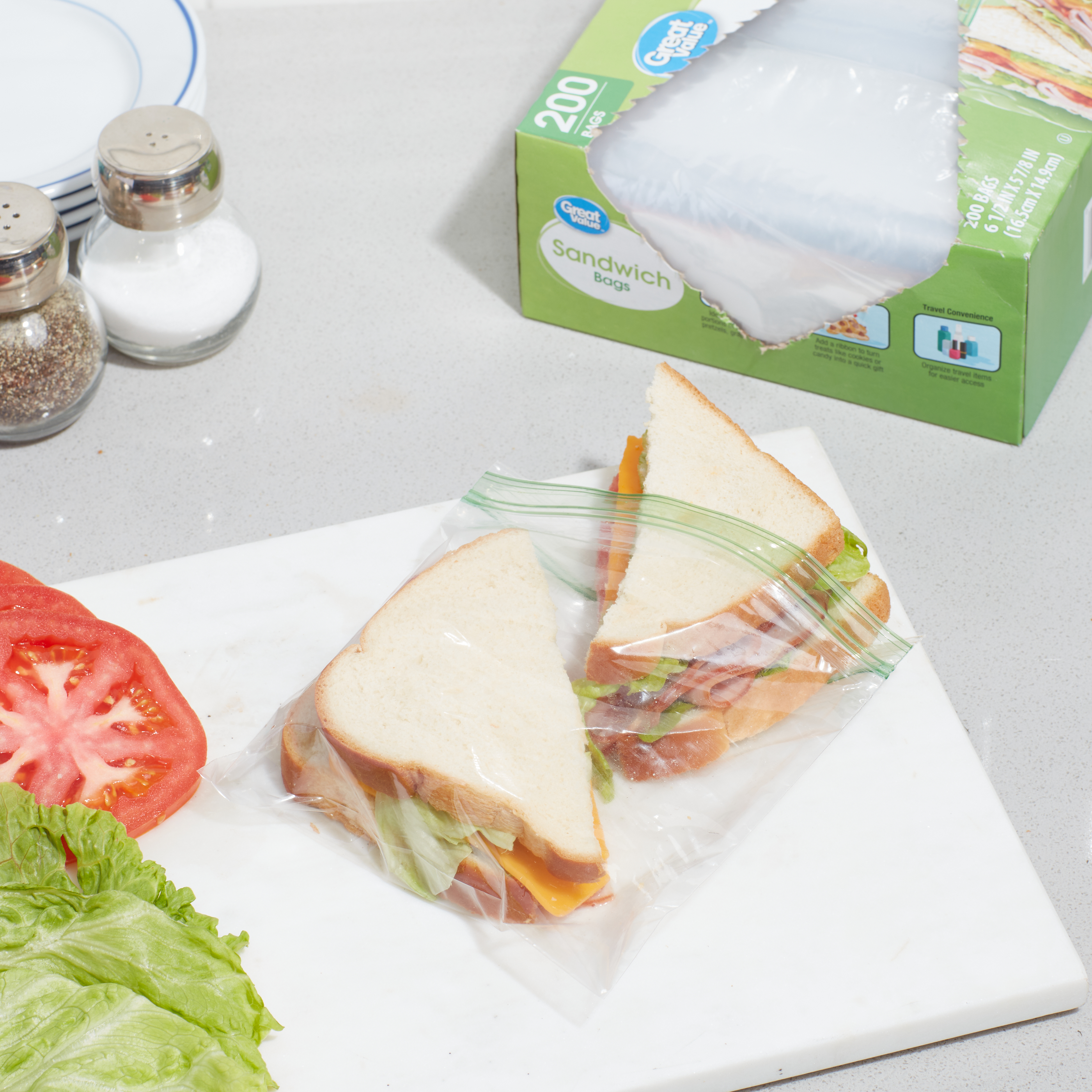 Great Value Double Zipper Sandwich Bags, 200 Count - image 4 of 10