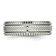 thumbnail image 4 of Auriga Fine Jewelry Stainless Steel Polished and Textured 7 mm Grooved Band for Women Size 10.5, 4 of 6